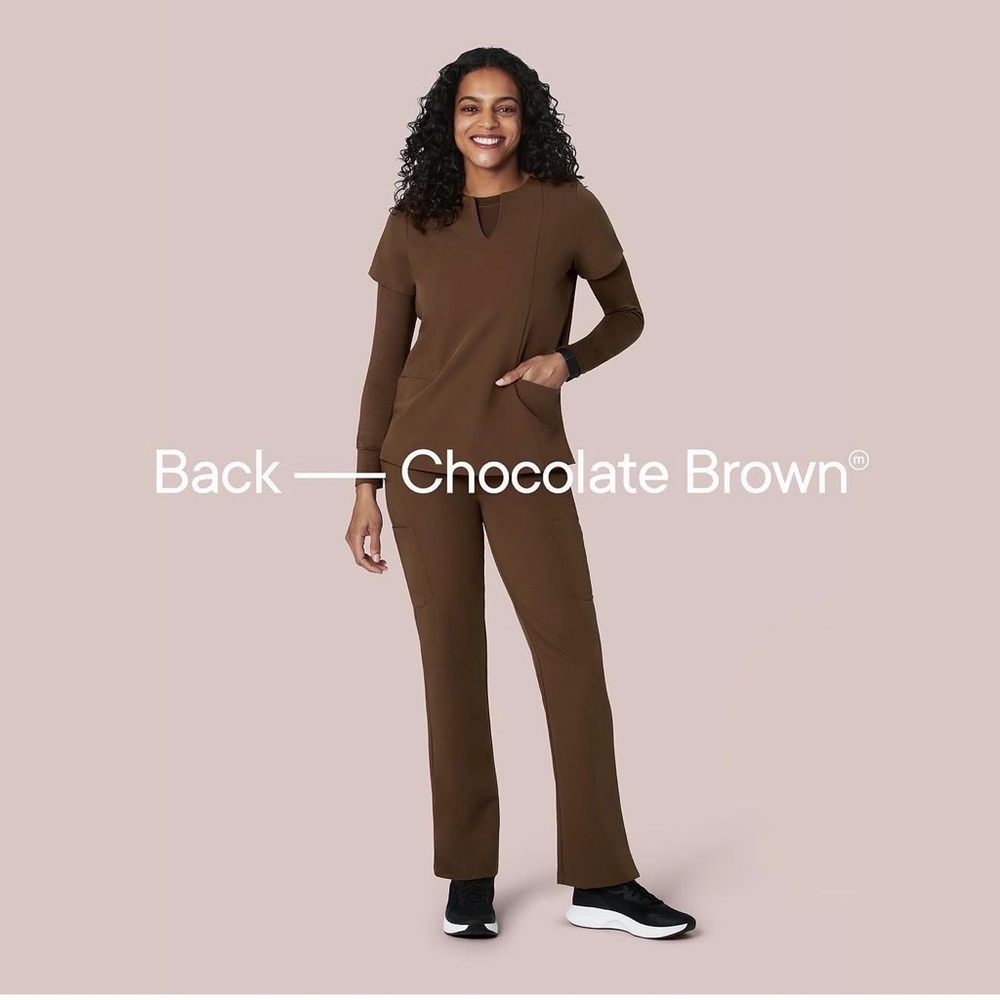 Mandala Chocolate Brown Scrub Set